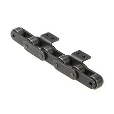 Double pitch conveyor chain with attachments